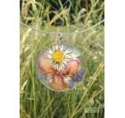 Ročno izdelana cvetlična ogrlica - vila - jetrnik, orhideja, marjetica