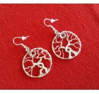 Drevo življenja - uhani iz posrebrene žice