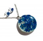 Cvetlična ogrlica in DARILO (uhani) - Gozdne spominčice