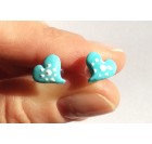 Uhani za u&scaron;esa - modro belo srce