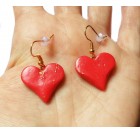 Viseči uhani za ženske - rdeče srce