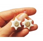 Viseči uhani za ženske - bela snežinka