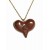 Valentinov prstan in ogrlica - rjavo srce z vrtnico