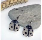 Unikatni uhani - pikapolonica (prozorno - črna)