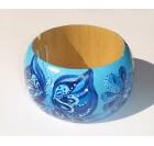 Zapestnice - vijola modra, ročno poslikana lesena zapestnica