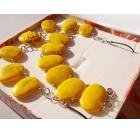 Rumen unikatni nakit - komplet, zapestnica in ogrlica