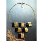 Črno zlata eleganca - ogrlica