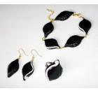 Abstraktna eleganca - ogrlica, zapestnica, prstan, uhani